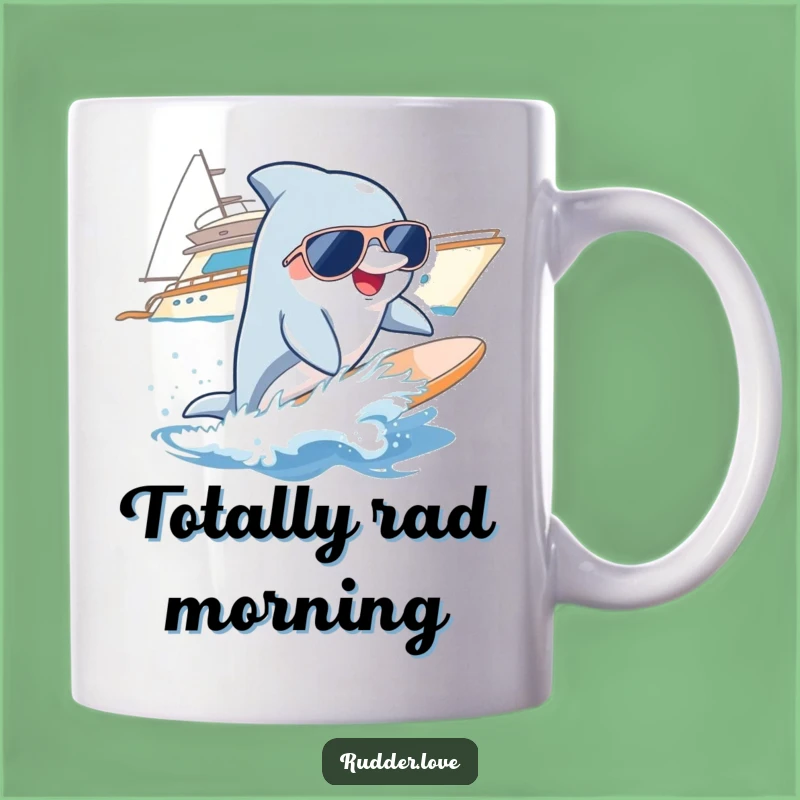 Funny Dolphin Surfer Mug: Cool Yacht Rider for Sunny Humor