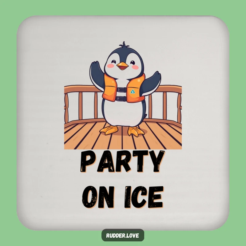Funny Penguin Victor Coaster: Dock Your Drinks with Triumphant Style