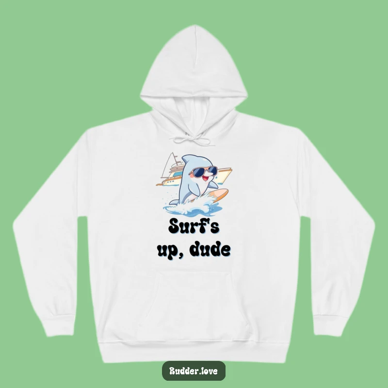 Cozy Funny Dolphin Surfer Hoodie: Warmth Meets Cool Ocean Vibes