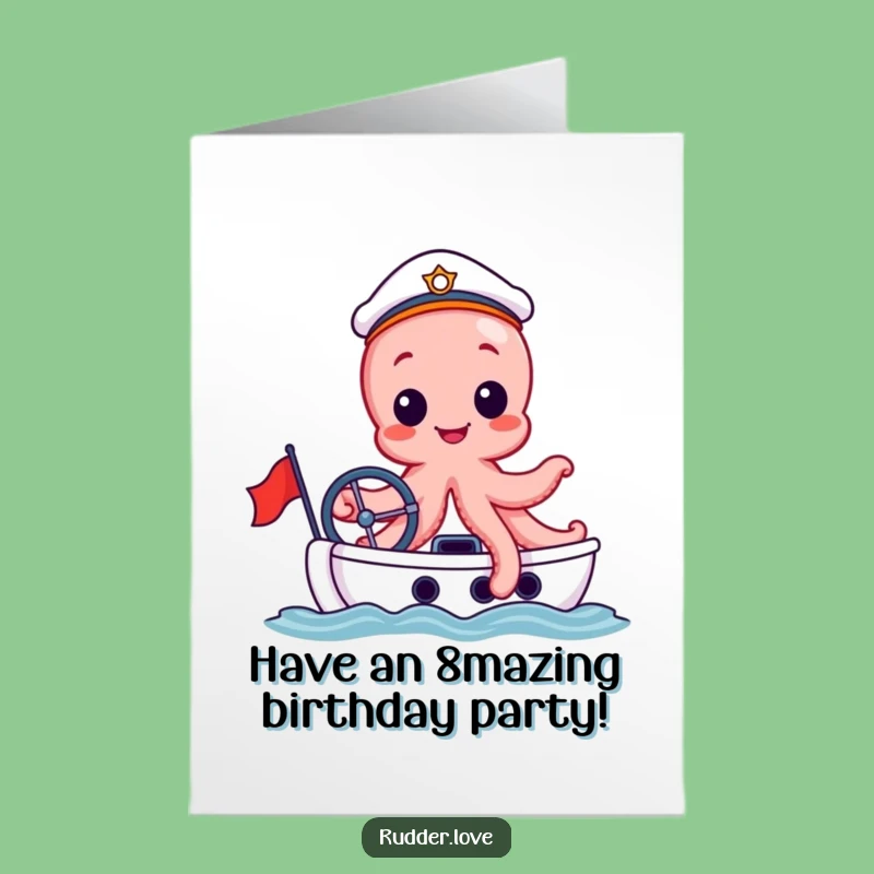 Free Printable Funny Octopus Birthday Card - Nautical Humor Downloadable Gift