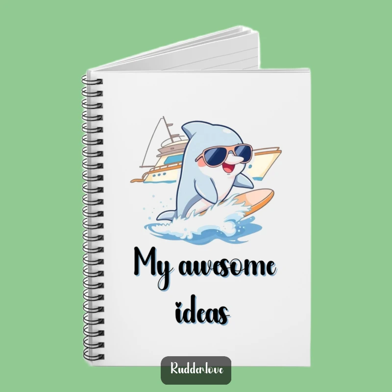 Funny Dolphin Surfer Notebook: Chart Your Thoughts with Cool Flair
