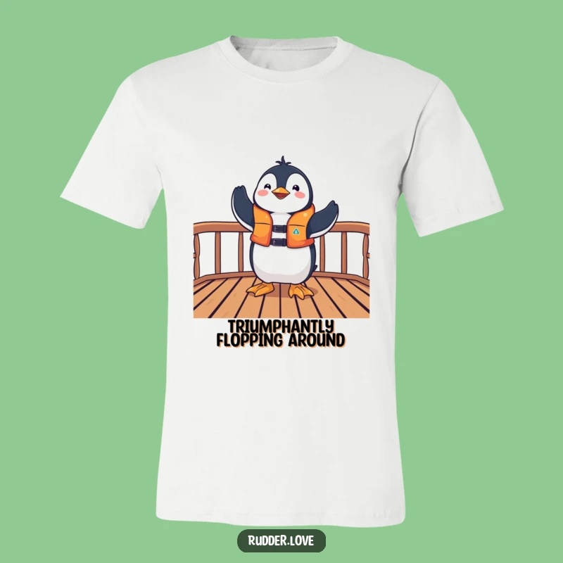 Funny Penguin Victor Tee: Celebrate Your Wins with Nautical Humor